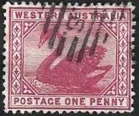 1 Postzegel West-Australië 1890 Zwaan, Timbres & Monnaies, Enlèvement ou Envoi, Affranchi