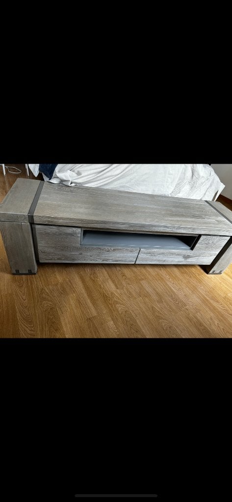 Table base et meuble télé, Maison & Meubles, Enlèvement, Comme neuf, Chêne