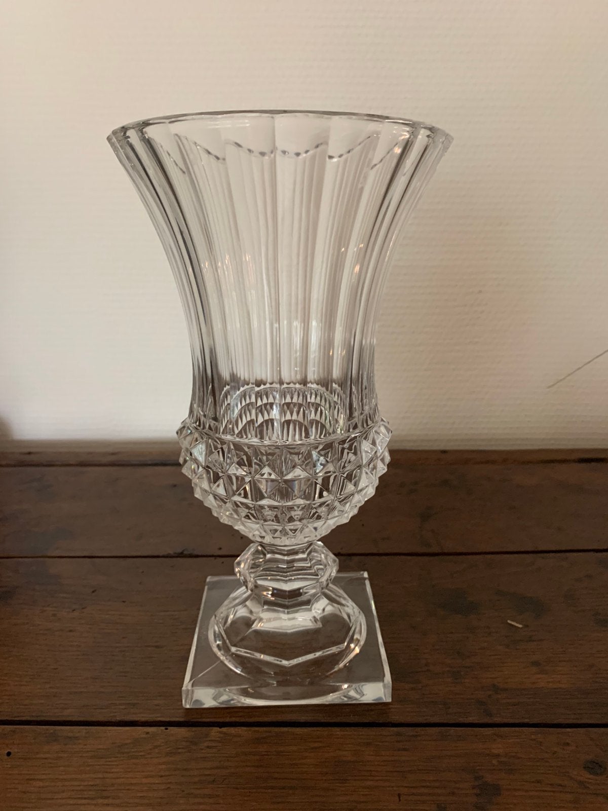 Val Saint Lambert vaas 25x14,5cm kristal, Ophalen of Verzenden