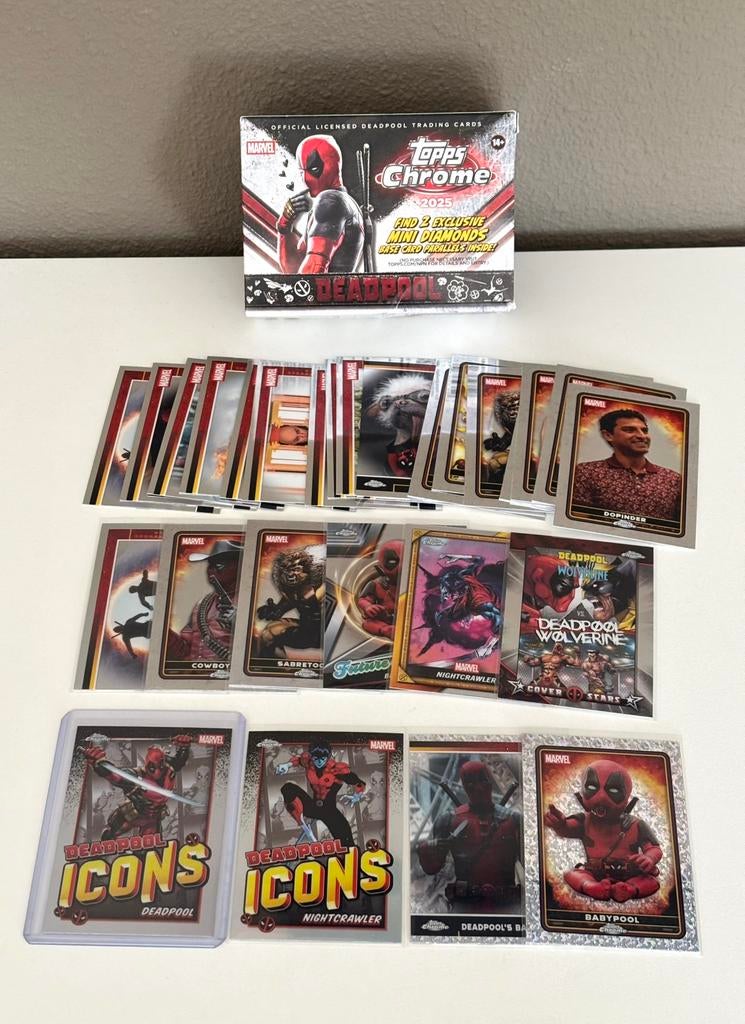 Deadpool 2025 Topps Chrome Blaster Box, Ophalen of Verzenden, Zo goed als nieuw, Meerdere plaatjes
