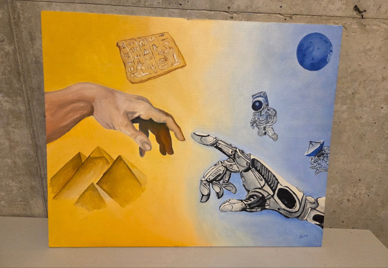 Moderne interpretatie van De Schepper van Adam, Antiek en Kunst, Ophalen