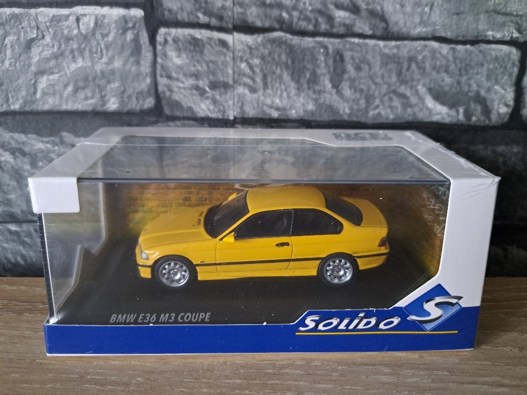 BMW M3 E36 coupe DAKAR YELLOW 1/43ème, Enlèvement ou Envoi, Solido, Voiture, Solido