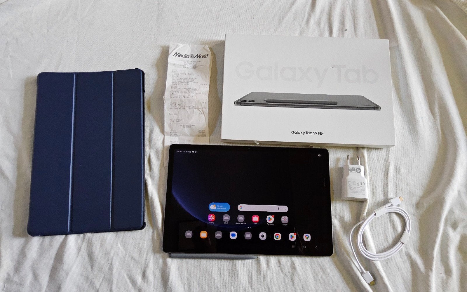 Samsung Galaxy Tab S9 FE+, 256 Go, presque neuf, accessoires, Enlèvement ou Envoi
