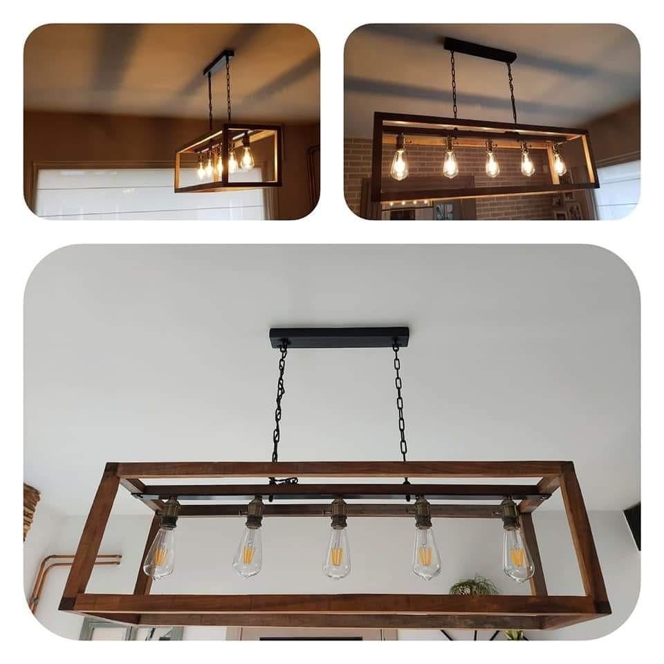 Industriële hanglamp met 5 dimbare lichtpunten, Ophalen, Zo goed als nieuw, Glas, Industrieel