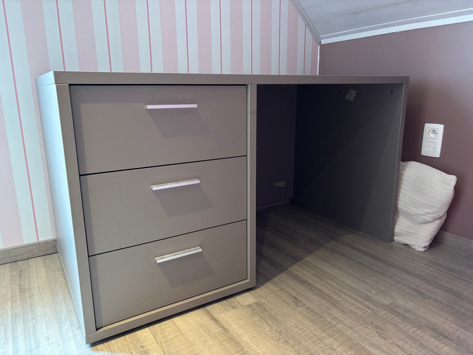 Jeugdslaapkamer grijs/taupe, Huis en Inrichting, Ophalen, Gebruikt, Eenpersoons, Modern