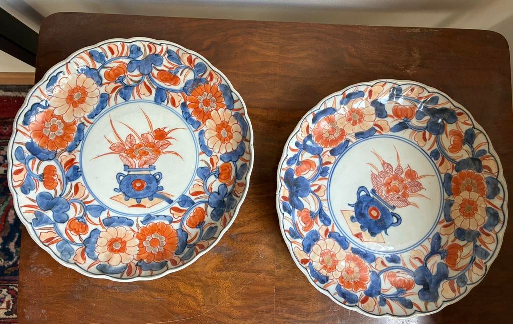 Set antieke Chinese export porseleinen borden, famille rose, Antiek en Kunst, Ophalen of Verzenden