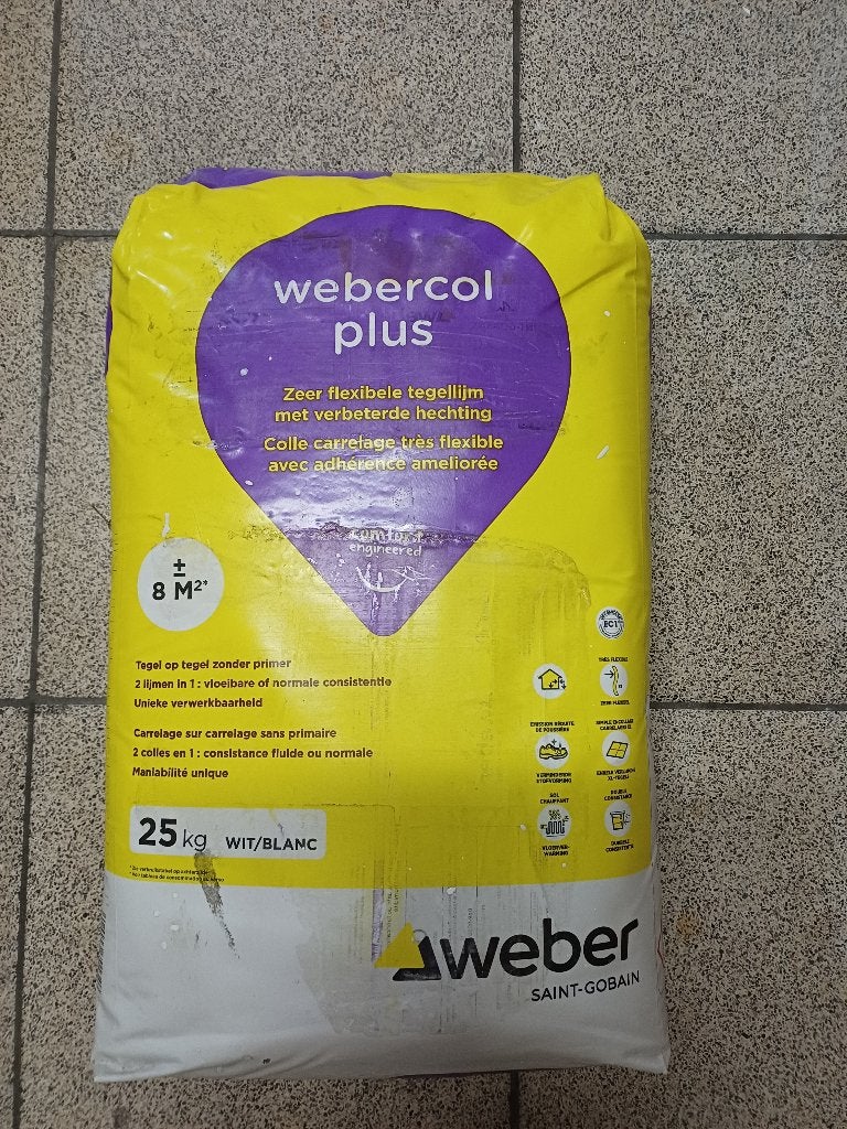 ongeopende zak tegellijm Weber 25 kg, Ophalen, Nieuw