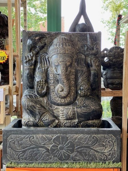 Fontaine en pierre de Ganesha, Jardin & Terrasse, Enlèvement, Neuf, Pierre, Bouddha