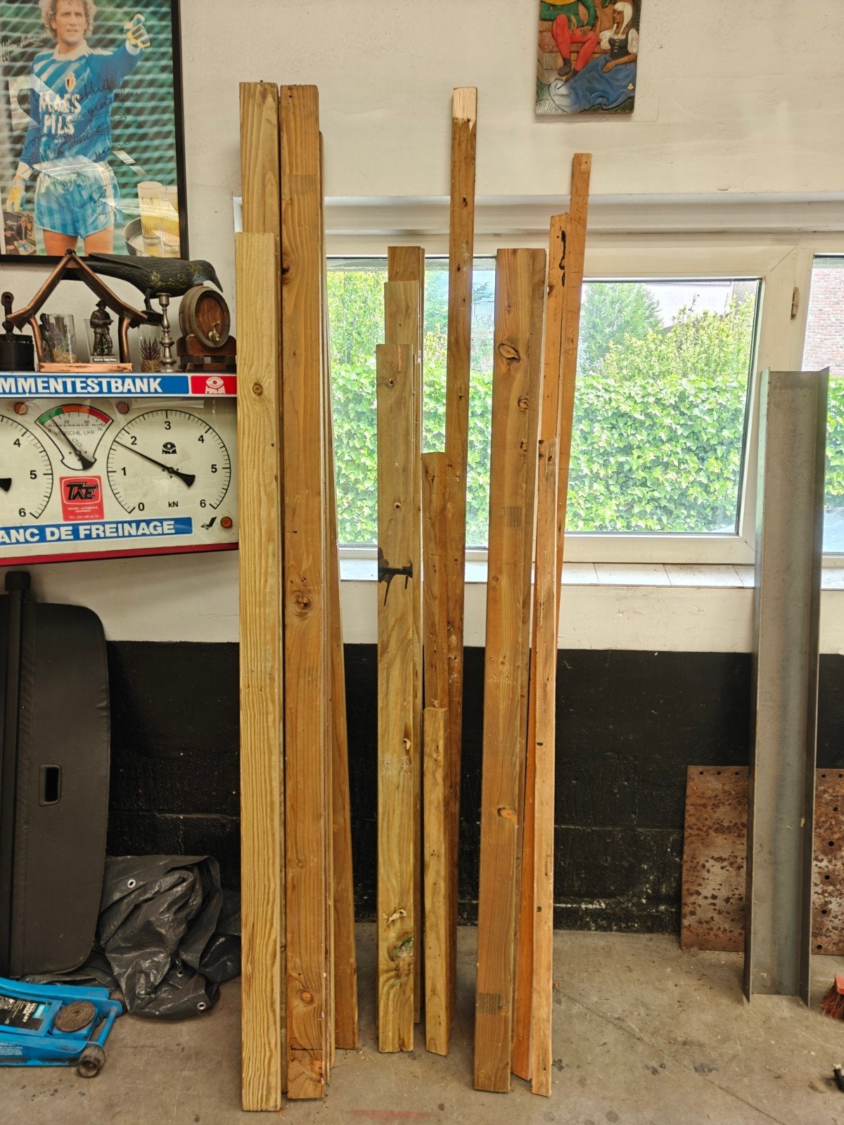 Klus hout, Ophalen, Gebruikt, Balken