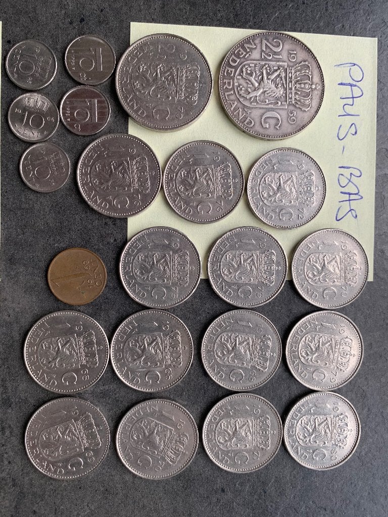 Devise PAYS-BAS: 36 pièces (gulden) de 1948 à 1998, Ophalen, Overige landen, Losse munt