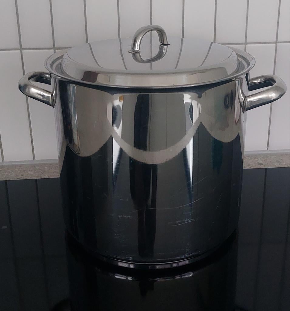Grote kookpot - niet voor inductie, Inox, Keramische plaat, Zo goed als nieuw, Ophalen