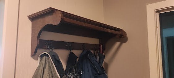 Houten kapstok om op te hangen, Ophalen, Gebruikt, Hout, Wandkapstok
