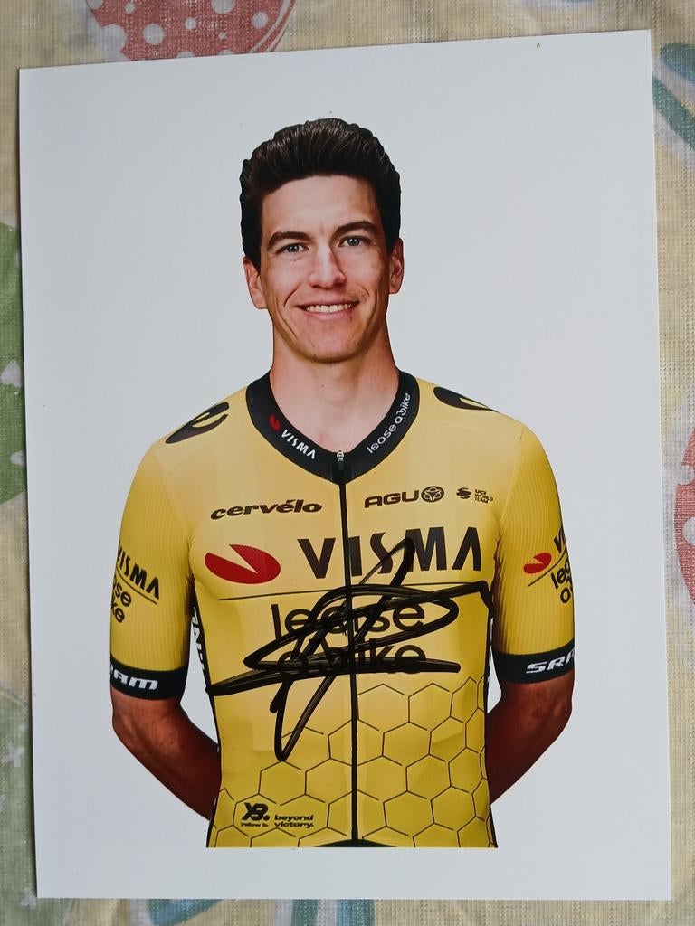 Gesigneerde foto van Edoardo Affini., Sports & Fitness, Cyclisme, Envoi