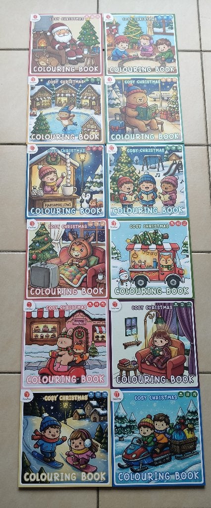 12  kleurboeken cosy christmas décotime, Hobby & Loisirs créatifs, Enlèvement ou Envoi, Neuf, Papier, Carnet de croquis ou à dessin