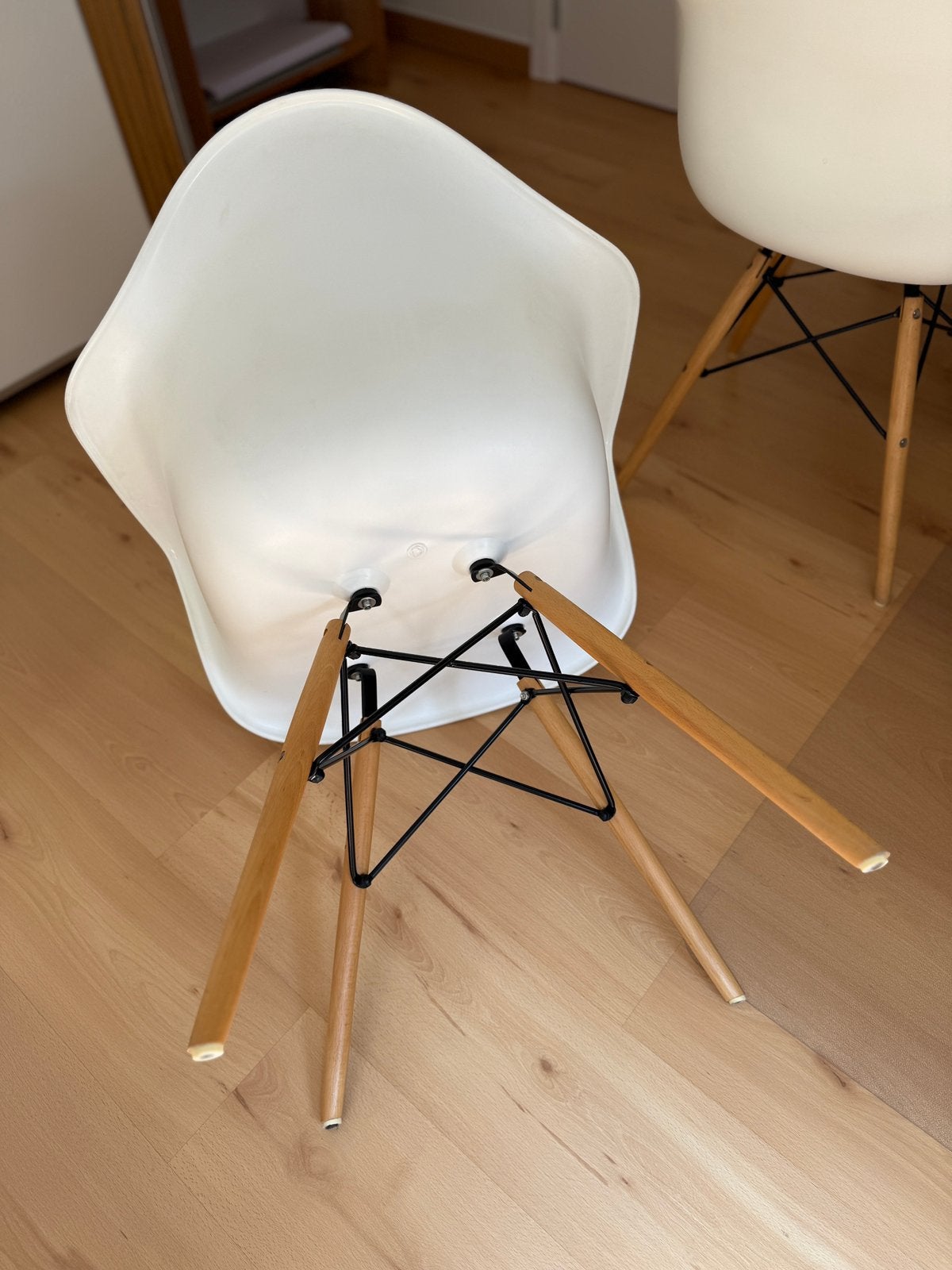 Witte design stoelen, Ophalen, Gebruikt, Drie, Wit