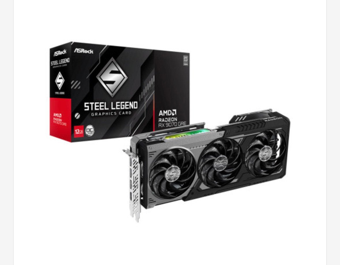 ASROCK RADEON RX 9070 GRIJS STAAL LEGENDE DONKER 12GB, Computers en Software, Videokaarten, Nieuw, AMD, HDMI, DisplayPort, Ophalen of Verzenden