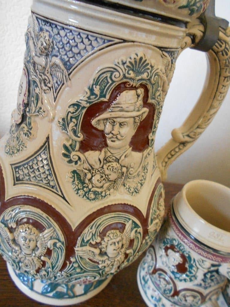 poterie avec dessins autrichiens et clapet en étain, Antiquités & Art, Enlèvement