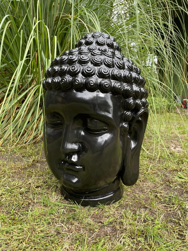 Statue en forme de tête de Bouddha, pelouse, zen 55cm, Jardin & Terrasse, Enlèvement, Neuf, Synthétique, Bouddha