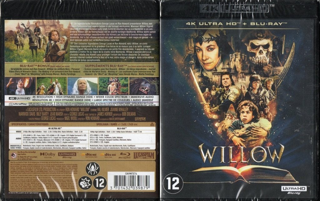 willow (4K ultra hd + blu-ray + blu-ray bonus) nieuw, Cd's en Dvd's, Film, 4K Ultra HD Blu-ray, Ophalen of Verzenden, Spaans