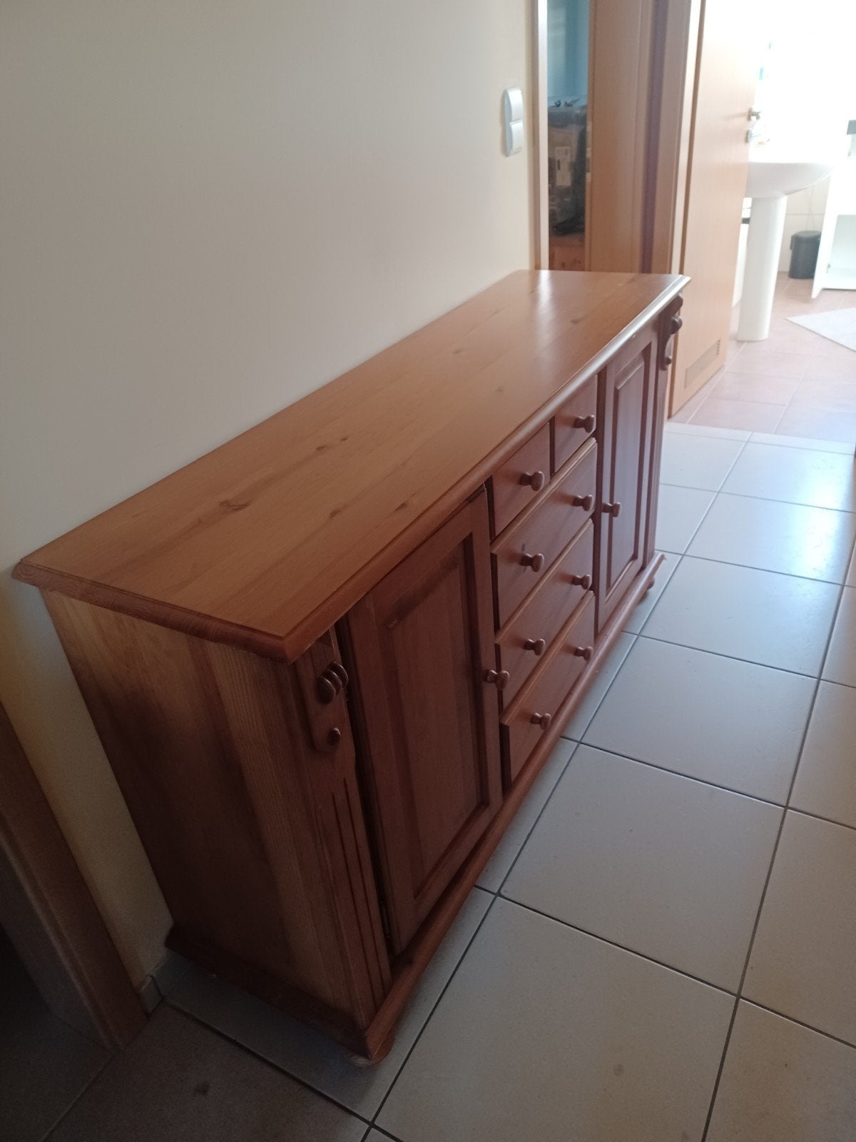 Buffet massif en bois de pin avec tiroirs, Enlèvement, Pin, Avec tiroir(s)