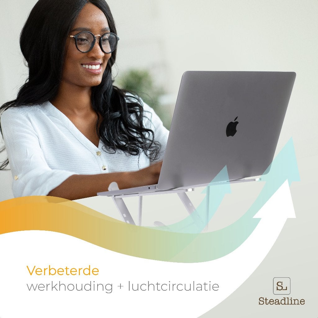 Laptop standaard Dubbele hoogte (TOTALE UITVERKOOP), Ophalen of Verzenden, Nieuw, Steadline, In hoogte verstelbaar