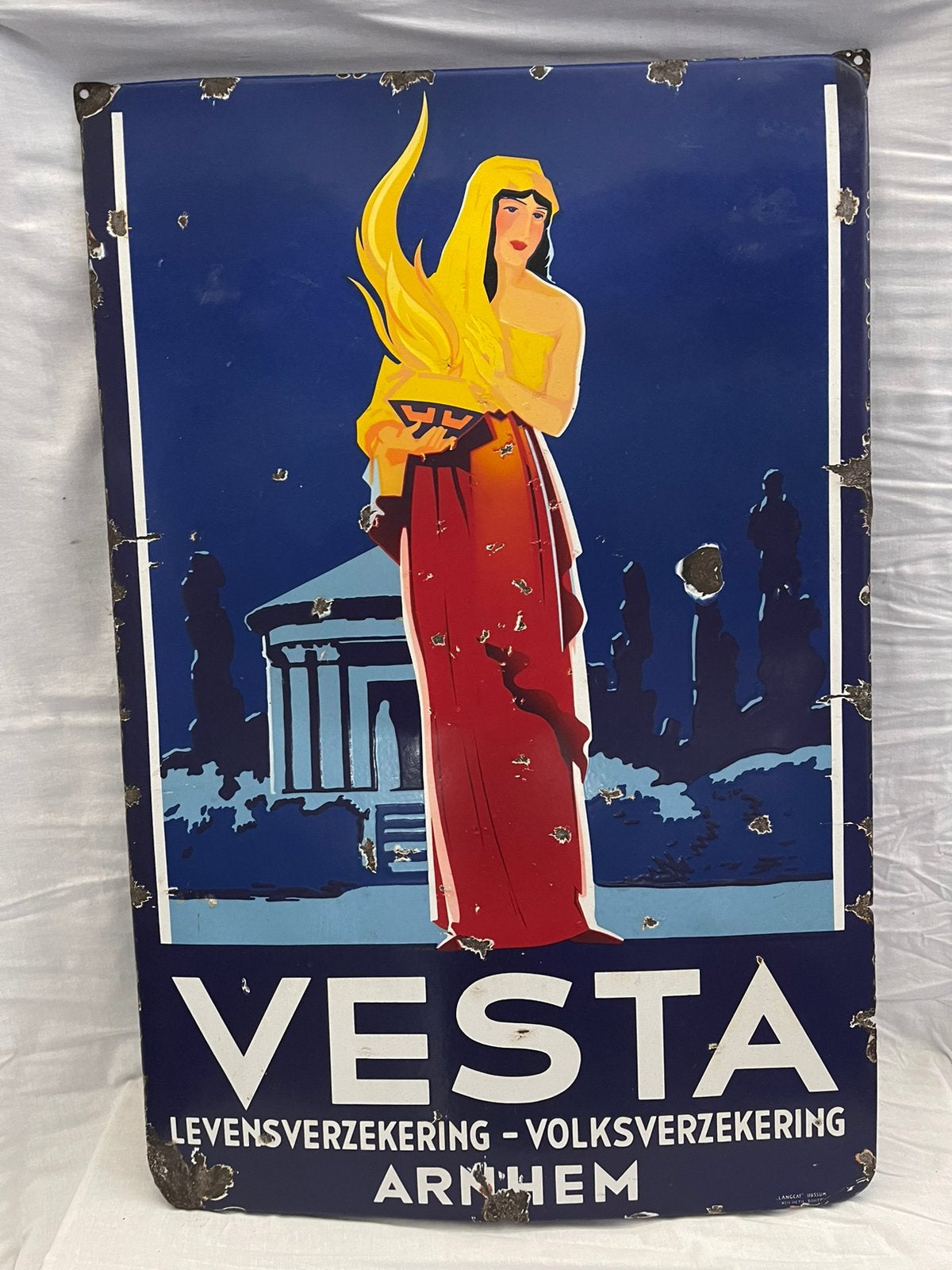 Emaille Bord “Vesta Verzekeringen Arnhem”, Collections, Enlèvement