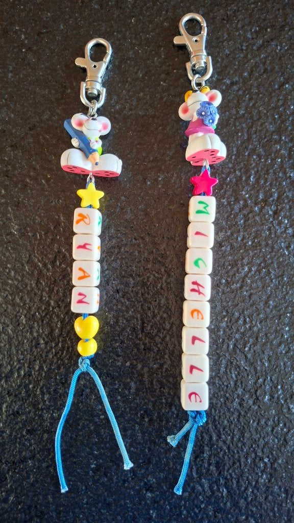 Set van 2 Diddl & Diddlina Naamsleutelhangers: Ryan/Michelle, Enlèvement, Comme neuf, Accessoires