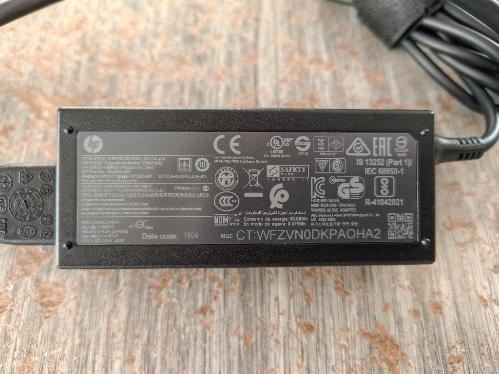 HP 45W Smart AC-adapter voor laptop, Computers en Software, Ophalen of Verzenden, Nieuw, HP