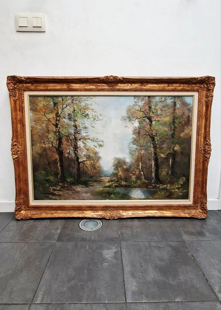 Paysage forestier - marché aux puces - Peintre inconnu, Enlèvement