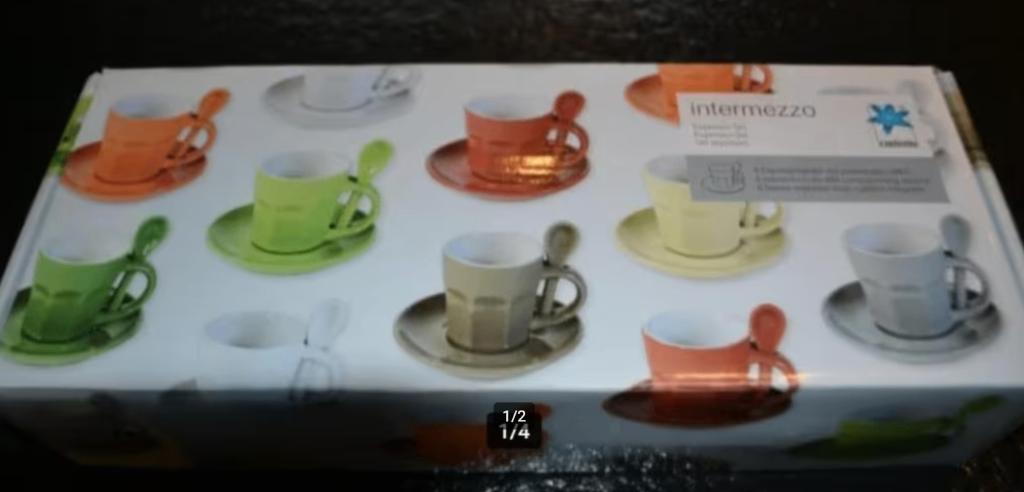 RETRO ESPRESSO SET INTERMEZZO CONTENTO NIEUW, Verzamelen, Ophalen of Verzenden, Nieuw, Overige materialen, Kop en/of schotel