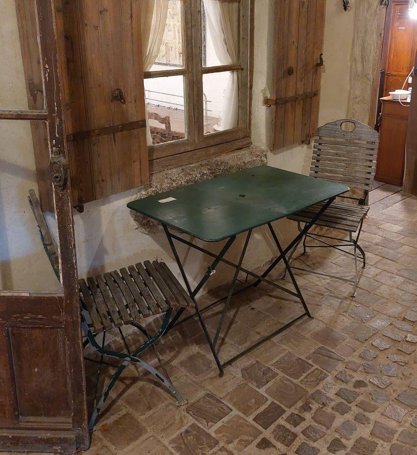 oude rechthoekige bistrotafel, Ophalen