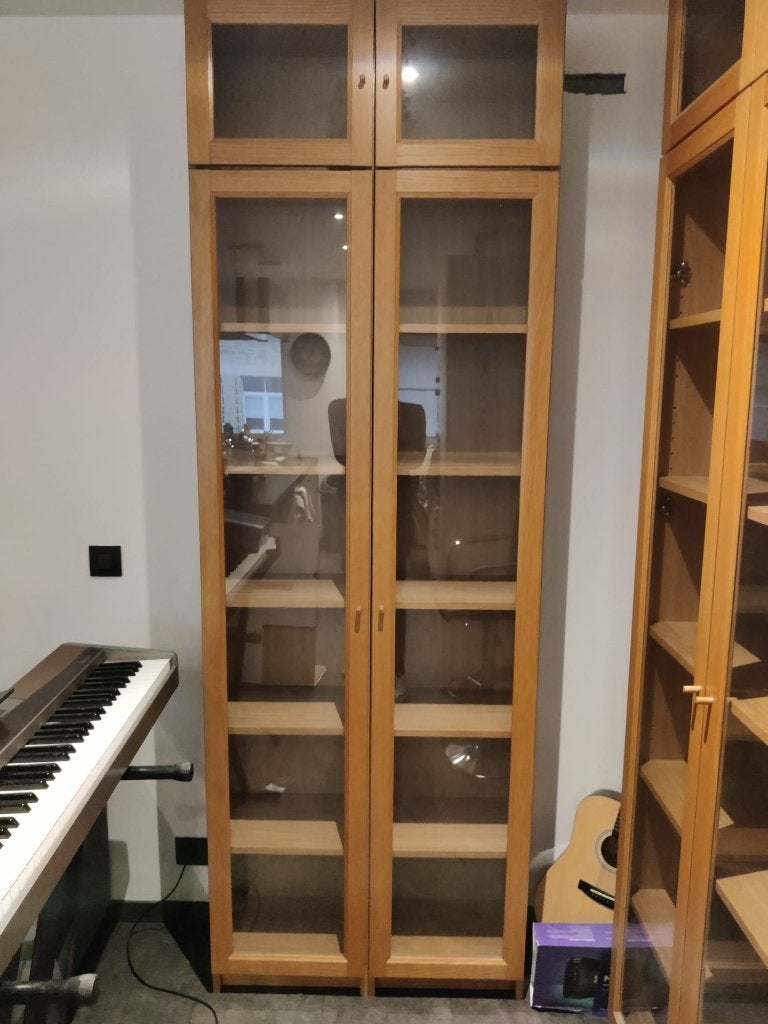 Armoires vitrées en bois – rangement et bibliothèque, Enlèvement, Utilisé, Avec porte(s)