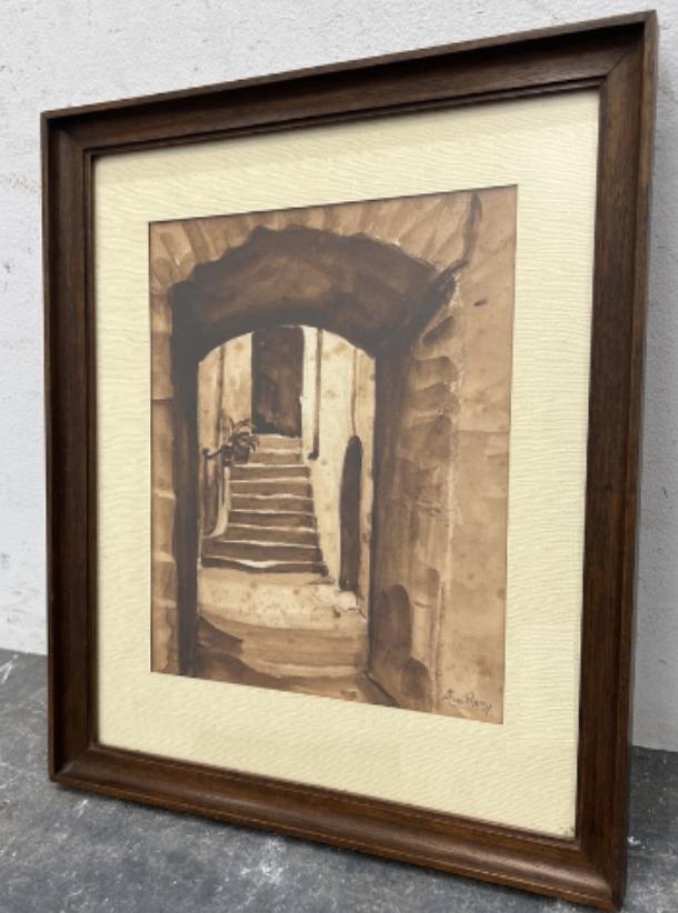 aquarelle ruelle signe albert raty, Antiquités & Art, Art | Peinture | Classique, Enlèvement ou Envoi