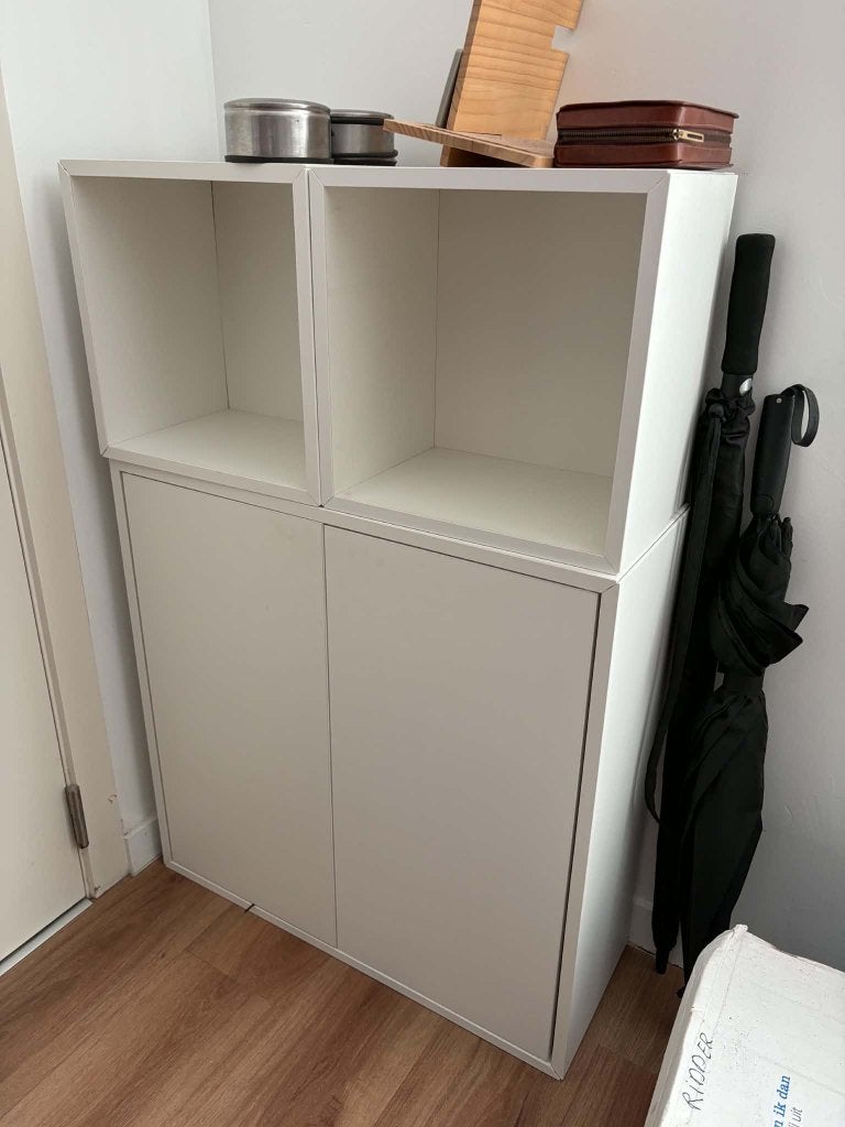 Moderne witte opbergkast / vakkenkast - perfecte staat, Huis en Inrichting, Ophalen, Zo goed als nieuw