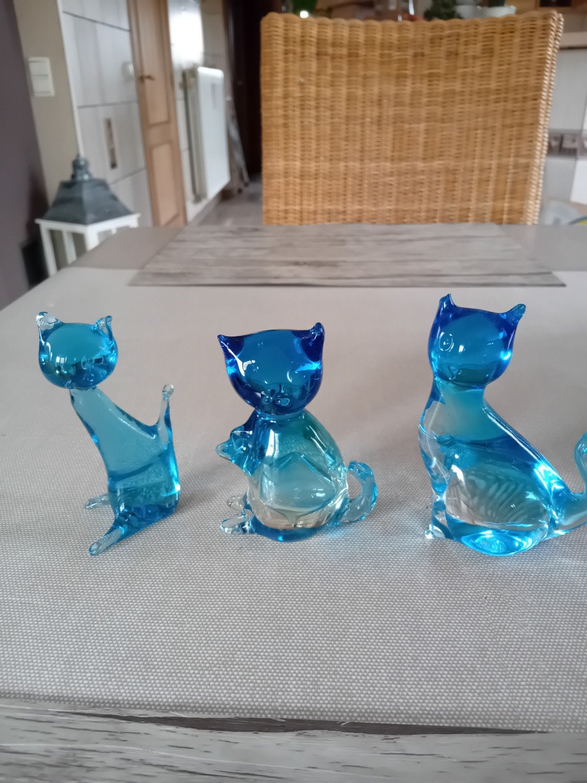 Trio de chats en verre soufflé 640 grammes, Enlèvement ou Envoi