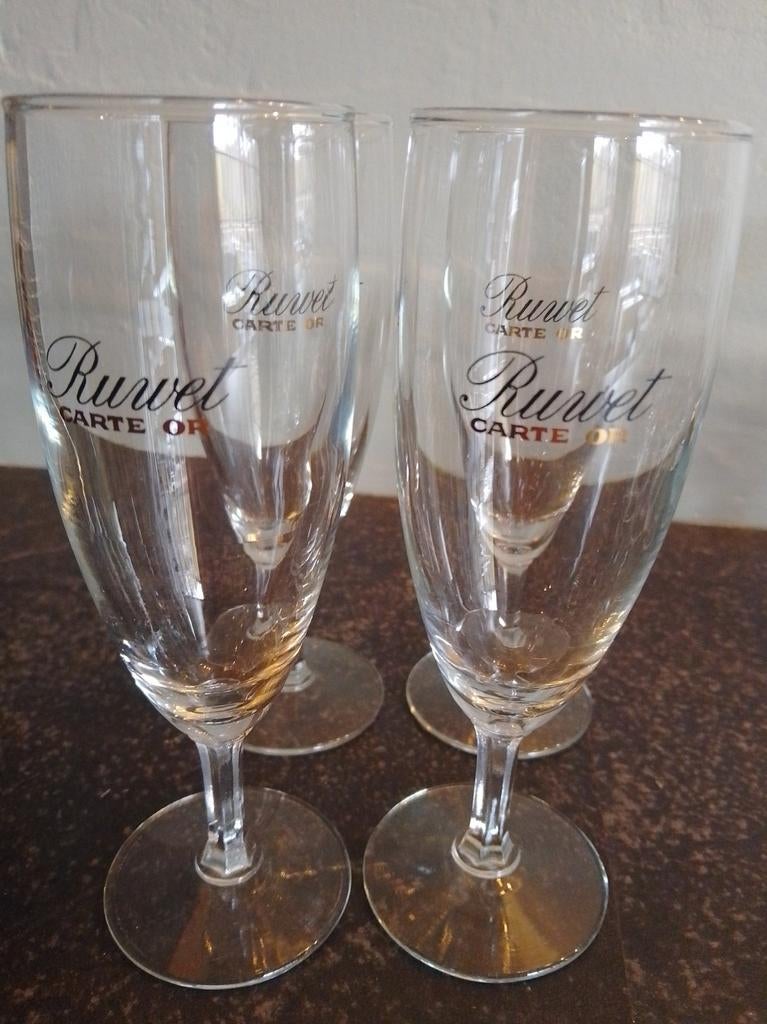Lot de 4 verres à cidre Ruwet., Verzamelen, Ophalen