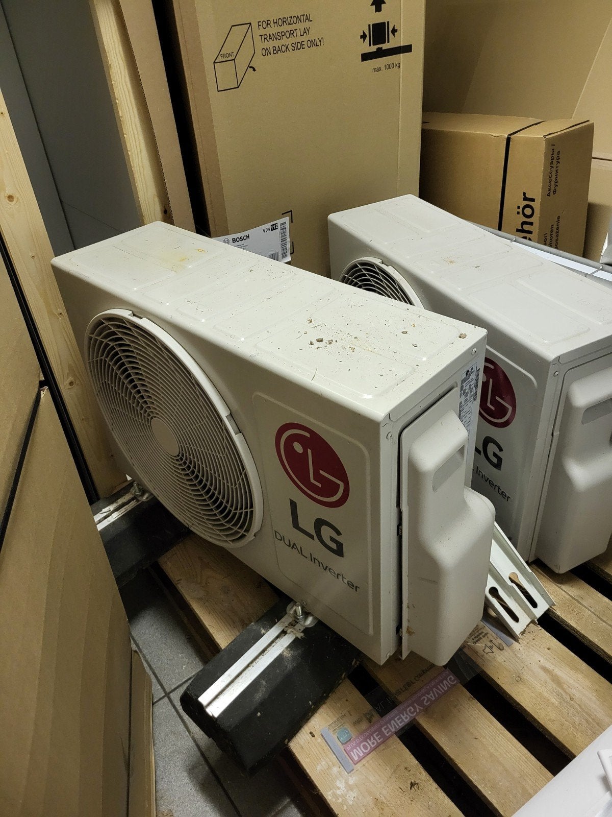 2 LG binnen en buiten units., Ophalen