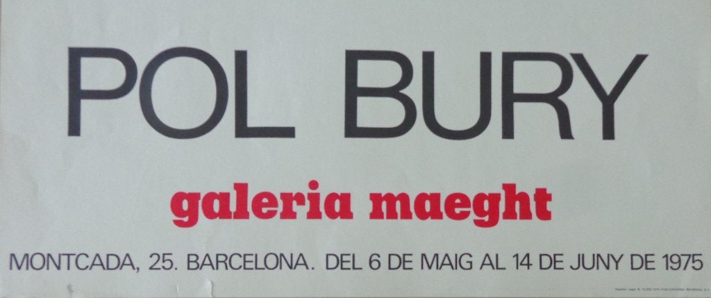 POL BURY / AFFICHE / LITHO-AFFICHE / 57x56cm GALERIA MAEGHT, Antiek en Kunst, Kunst | Litho's en Zeefdrukken, Gesigneerd, Ophalen of Verzenden