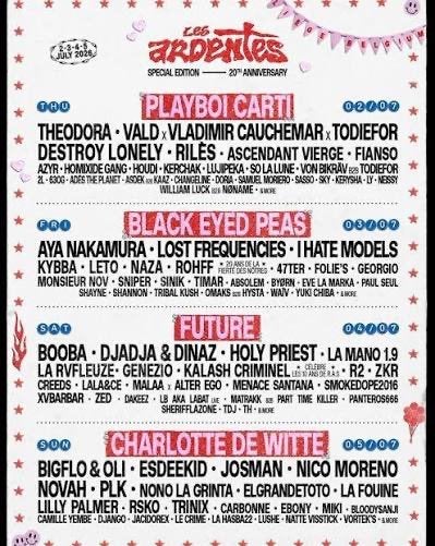 Les ardentes Billet pour le jeudi, Tickets & Billets, Deux personnes