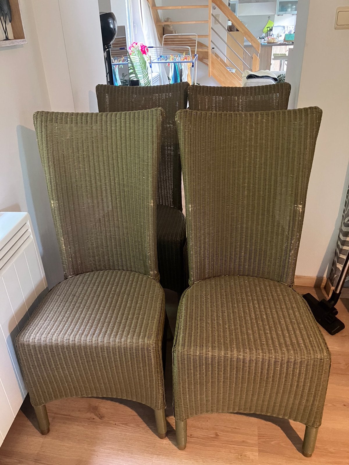 Lot de 4 chaises Lloyd Loom, Osier ou Rotin, Enlèvement, Utilisé, Classique