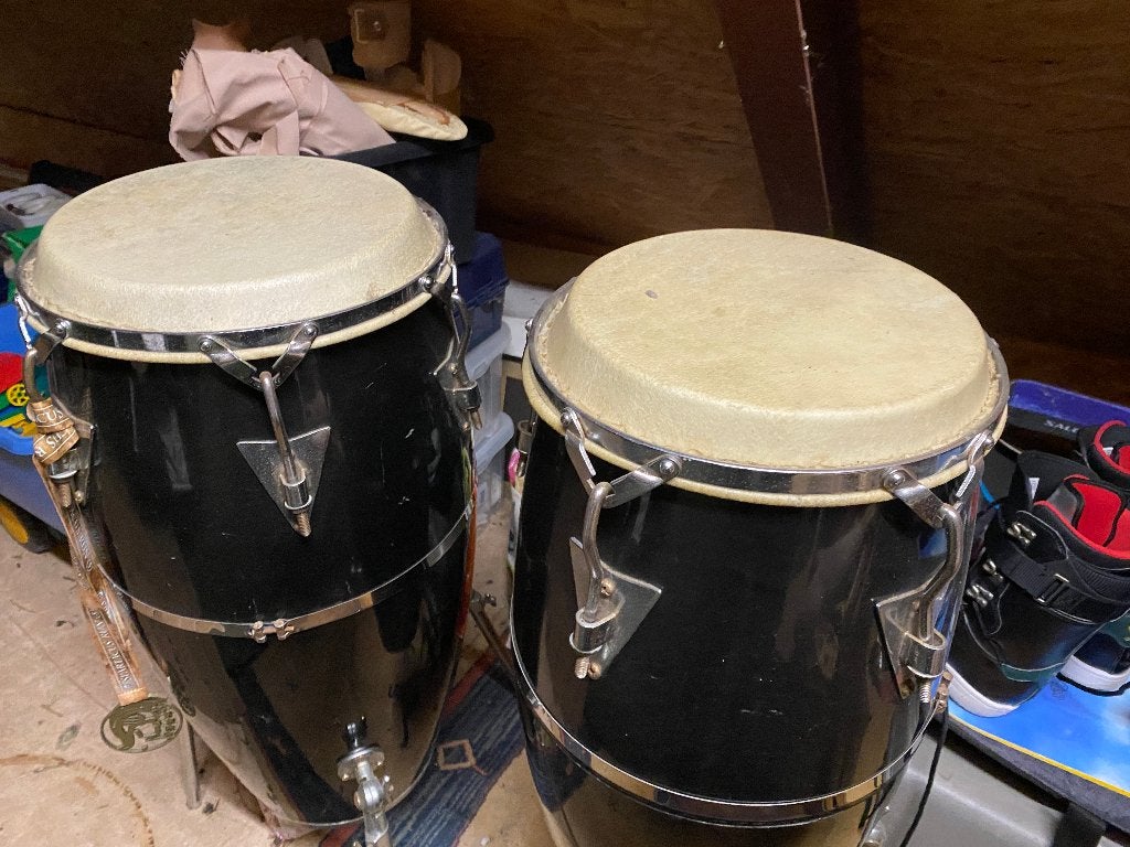 2 congas  mooi zwart fiber goede staat, Musique & Instruments, Enlèvement, Utilisé