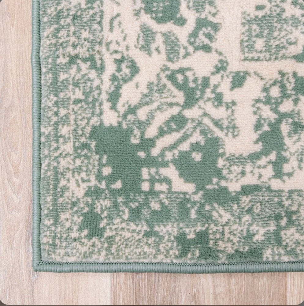 Vintage vloerkleed groen, Ophalen, Zo goed als nieuw, Groen