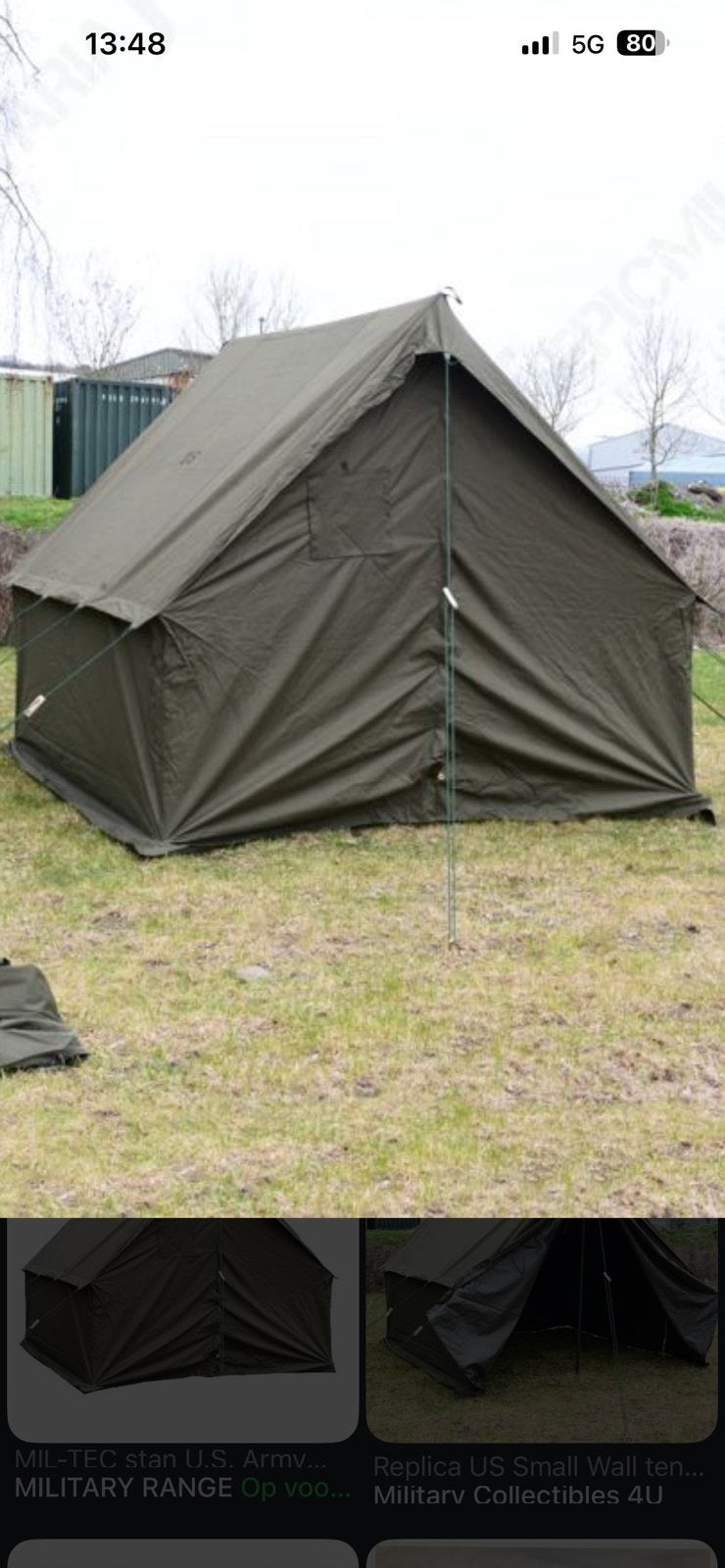 Smallwall tent ww2 TE HUUR reenactment, Ophalen, Zo goed als nieuw