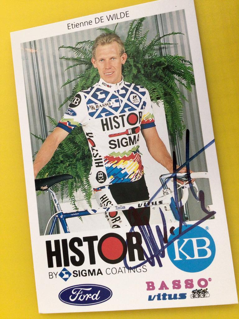 wielerkaart 1991 team histor  etienne de wilde  signe, Verzenden, Zo goed als nieuw