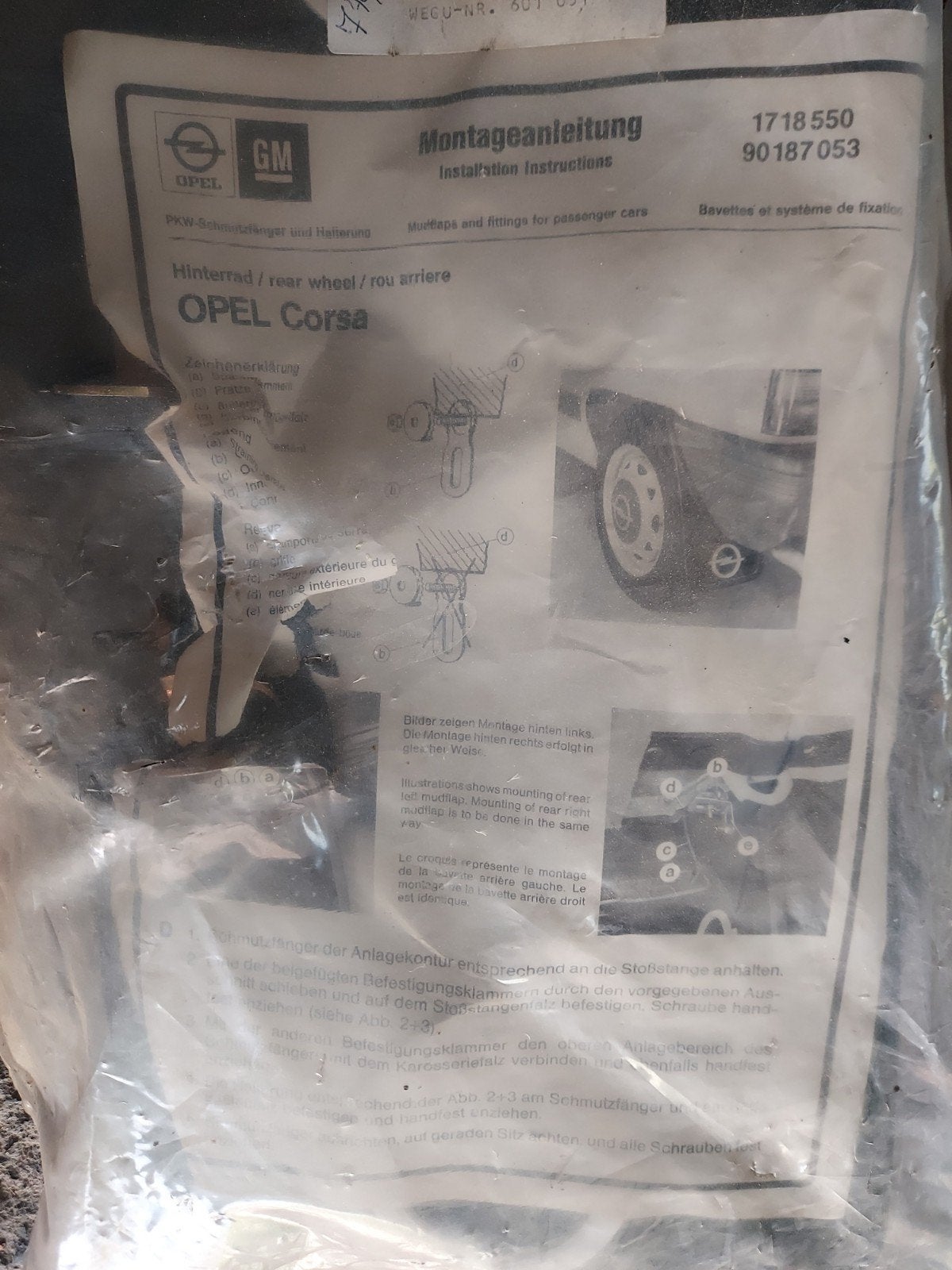 Kit garde-boue arrière Opel Corsa, Enlèvement, Neuf