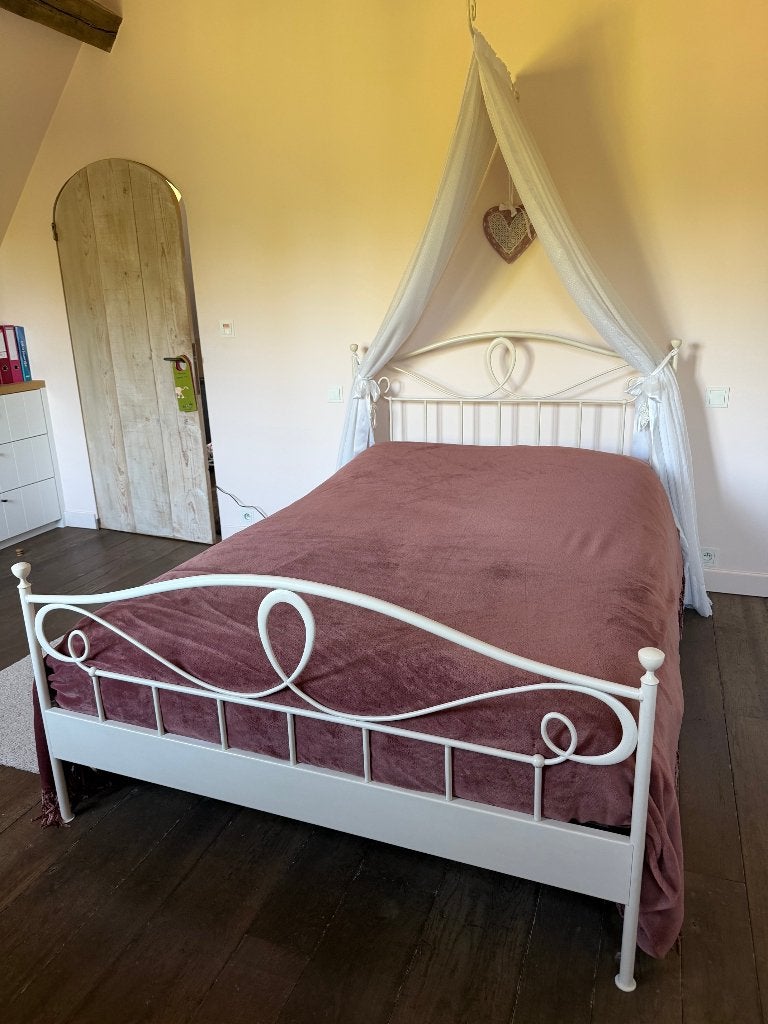 Bed met hemel, Ophalen, Romantisch, Tweepersoons, 140 cm