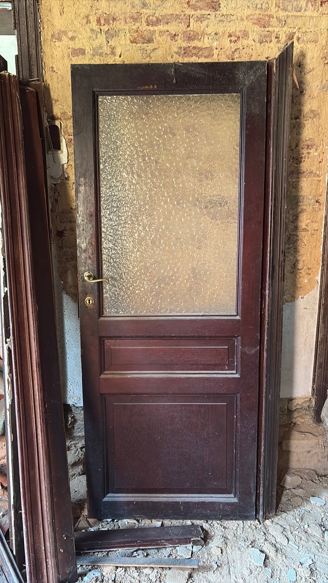 Porte ancienne verre martelé 83.5 x 211, Huis en Inrichting, Woonaccessoires | Deurstoppers, Glas, Ophalen, Zo goed als nieuw