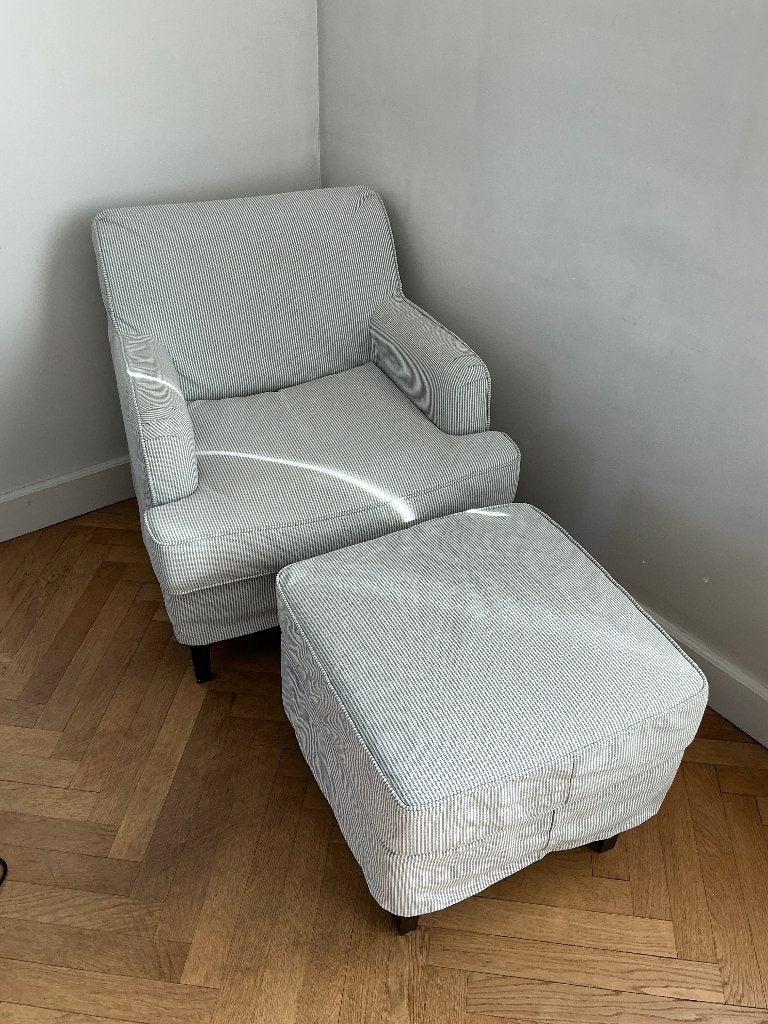 IKEA ROCKSJÖN Fauteuil met voetenbank, Huis en Inrichting, Ophalen, Gebruikt