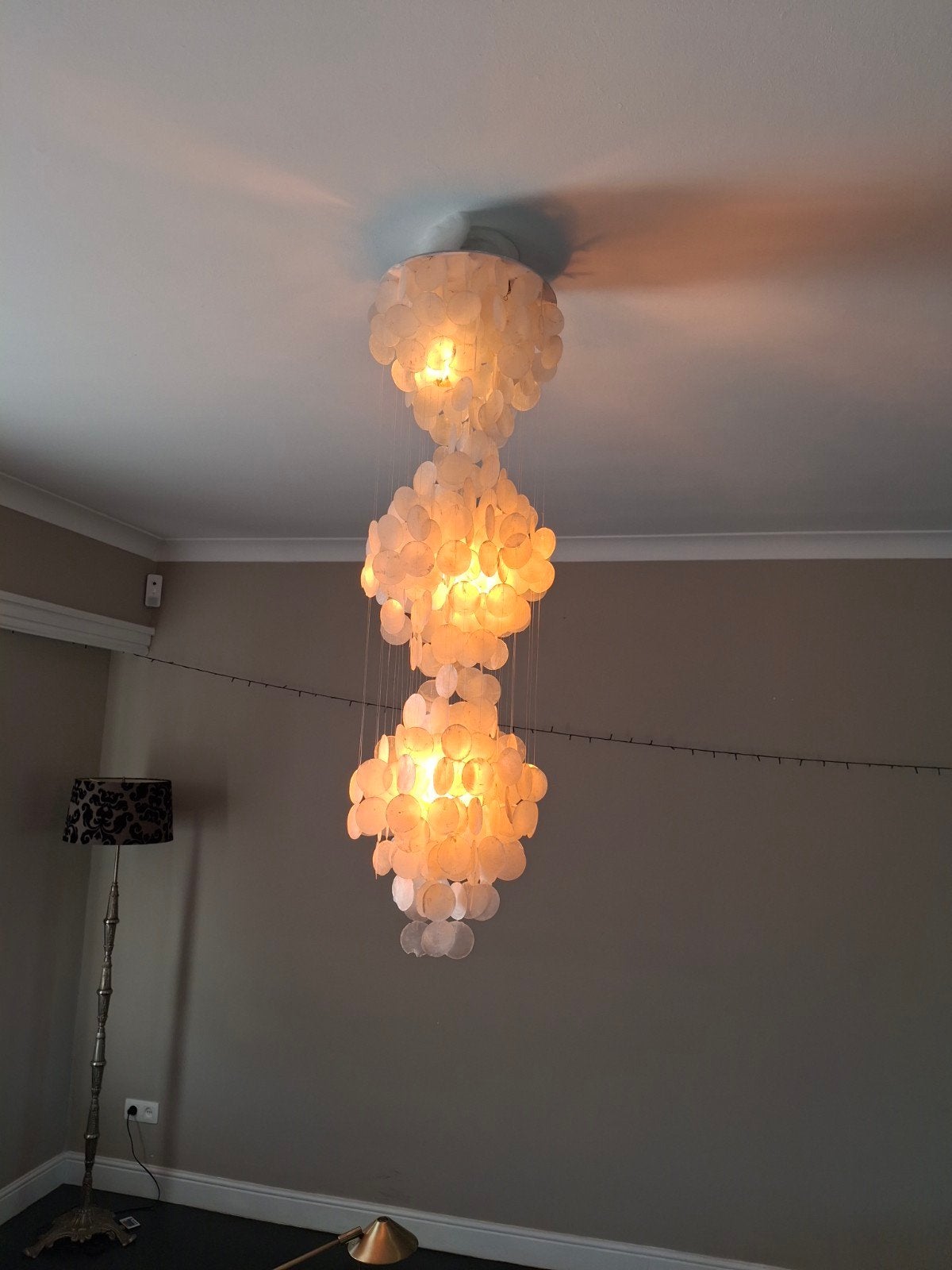 Hanglamp schelpen, Ophalen, Gebruikt, Natuurlijk materiaal