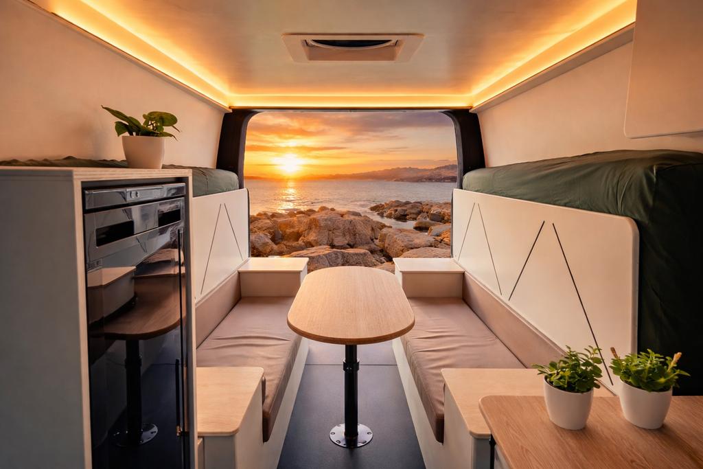 Vw crafter•off-grid•automaat•bed 160x200•euro 6•car-pass, Caravans en Kamperen, Mobilhomes, Automaat, Chemisch toilet, Buscamper of Camperbus